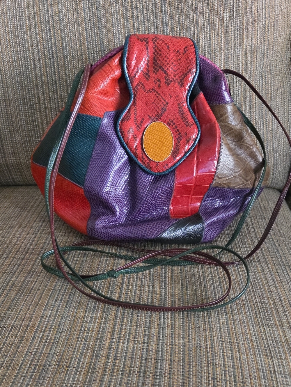 Sharif Multicolor Patchwork Leather Crossbody Bag